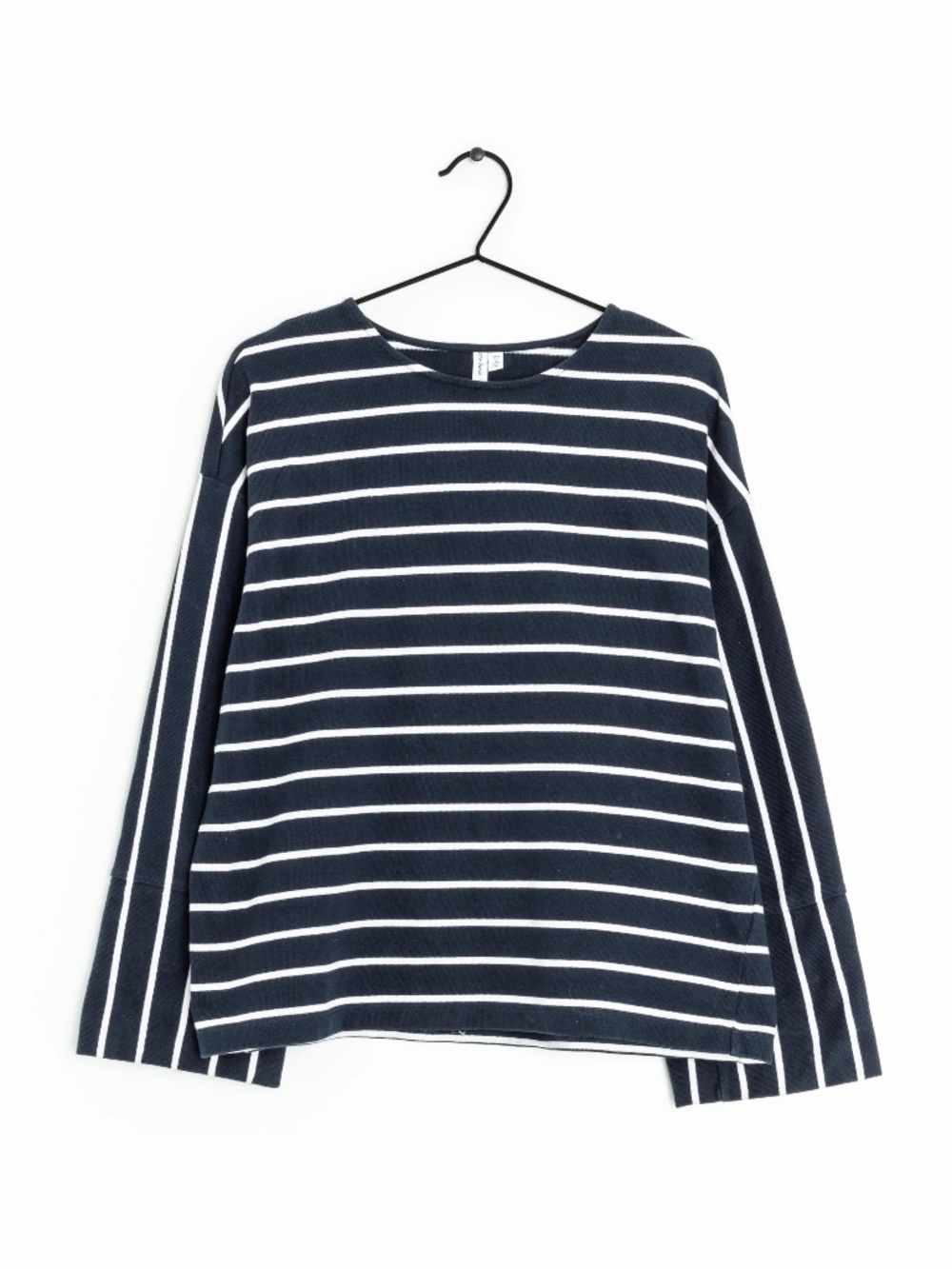 & Other Stories Navy & White Striped Cotton Sweater Size 6